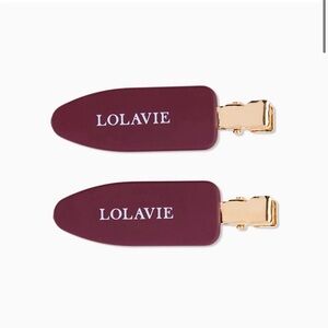 💖5 for $25💖 LolaVie No Crease Hair Clip Duo Burgundy & Gold – Brand New